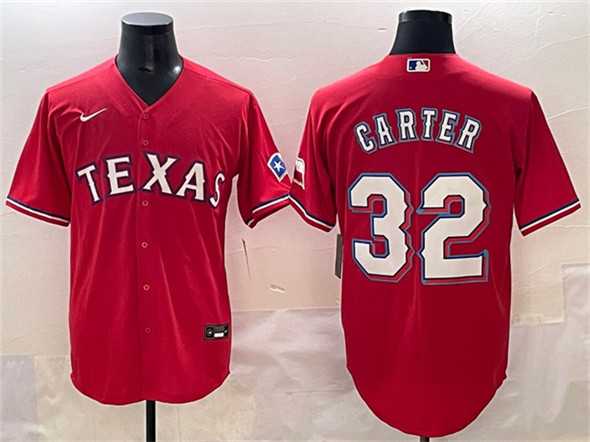 Mens Texas Rangers #32 Evan Carter Red Cool Base Stitched Jersey